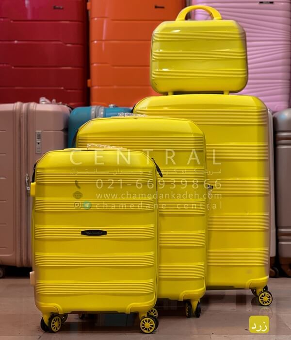 خرید چمدان مونزا پرو Monza Pro پلی کربنات نشکن زرد